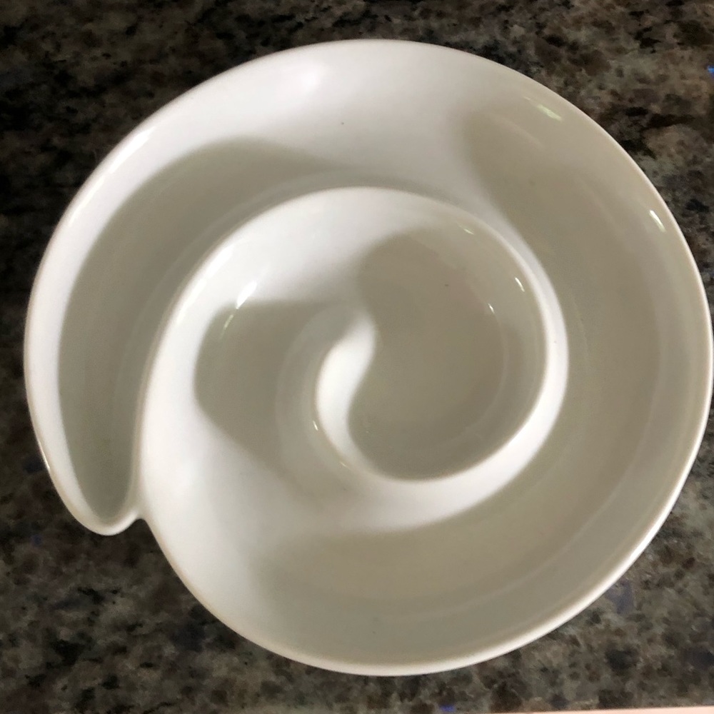 Crate & Barrel by BIA GORDON BLUE Porcelain Swirl Appetizer Dish